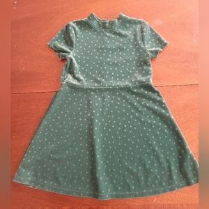 Green Velvet Dress Girls Size 4T